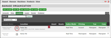 manage organization screen
